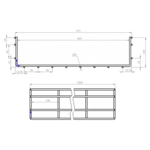 Лоток сітчастий CMS CMS-WBC5-400100Z 400×100 мм дріт Ø5 мм 2,5 м білий цинк