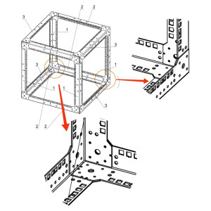 Стійка-кронштейн CMS UA-OFLC955W2.0-BK Cube2 19" 9U 550x550x550 мм посилена чорна