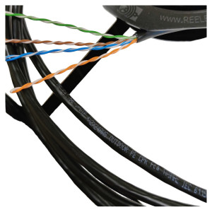 Кабель вита пара CMS CMS-UU5E-OFBK U/UTP кат. 5e 4x2x24AWG PE (Fca) зовнішній 1 м чорний Кабель вита пара CMS CMS-UU5E-OFBK U/UTP кат. 5e 4x2x24AWG PE (Fca) зовнішній 1 м чорний