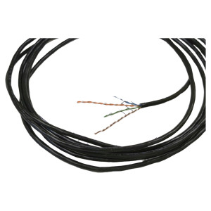 Кабель вита пара CMS CMS-UU5E-OFBK U/UTP кат. 5e 4x2x24AWG PE (Fca) зовнішній 1 м чорний Кабель вита пара CMS CMS-UU5E-OFBK U/UTP кат. 5e 4x2x24AWG PE (Fca) зовнішній 1 м чорний