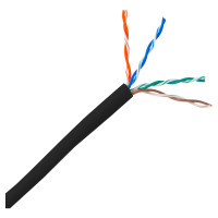 Кабель вита пара CMS CMS-UU5E-OFBK U/UTP кат. 5e 4x2x24AWG PE (Fca) зовнішній 1 м чорний