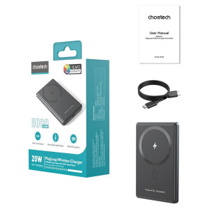 Повербанк Choetech B738 5000mAh 20W бездротова зарядка Black Повербанк Choetech B738 5000mAh 20W бездротова зарядка Black