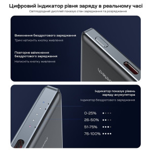 Повербанк Choetech B738 5000mAh 20W бездротова зарядка Black Повербанк Choetech B738 5000mAh 20W бездротова зарядка Black