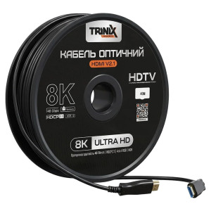 Кабель HDMI V2.1 оптичний 40м Trinix (AOC-HDMI8k-40m) Кабель HDMI V2.1 оптичний 40м Trinix (AOC-HDMI8k-40m)