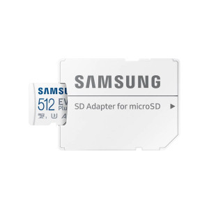 Карта памяти Samsung Evo Plus MicroSDXC 512GB UHS-I U3 V30 A2 + адаптер SD (MB-MC512SA/EU)