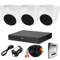 Комплект відеоспостереження Dahua HDCVI-3D 2K KIT + HDD1000 Комплект відеоспостереження Dahua HDCVI-3D 2K KIT + HDD1000