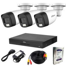 Комплект видеонаблюдения Dahua HDCVI-3W 2K KIT + HDD1000 Комплект видеонаблюдения Dahua HDCVI-3W 2K KIT + HDD1000