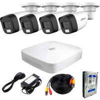 Комплект відеоспостереження Dahua HDCVI-4W KIT+ HDD500 Комплект відеоспостереження Dahua HDCVI-4W KIT+ HDD500