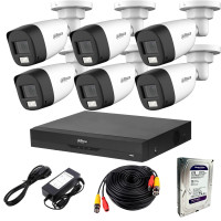 Комплект відеоспостереження Dahua HDCVI-6W 2K KIT + HDD1000 Комплект відеоспостереження Dahua HDCVI-6W 2K KIT + HDD1000