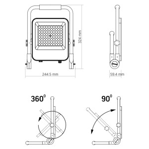 LED прожектор акумуляторний 50W 5000K 220V VIDEX PREMIUMVL-F2A-505