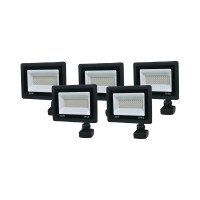 Комплект із 5 світлодіодних прожекторів Lightwell 50W (LW-FL-B-50-S) з датчиком руху Комплект із 5 світлодіодних прожекторів Lightwell 50W (LW-FL-B-50-S) з датчиком руху