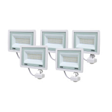 Комплект із 5 світлодіодних прожекторів Lightwell 50W (LW-FL-W-50-S) з датчиком руху Комплект із 5 світлодіодних прожекторів Lightwell 50W (LW-FL-W-50-S) з датчиком руху