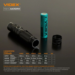 Налобний світлодіодний ліхтарик VIDEX VLF-A105RH 1200Lm 5000K