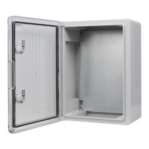 Корпус из АБС-пластика АСКО-УКРЕМ 30*40*17, IP65 серии UBox ударопрочный, прозорі дверцята