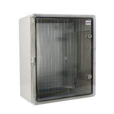 Корпус з АБС-пластику АСКО-УКРЕМ 40*50*18, IP65 серії UBox ударостійкий, прозорі дверцята