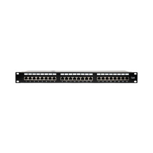 Патч-панель 24 порта NVC-PN-12/24 CAT5/CAT6 19" 1U экранированная