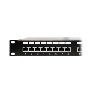 Патч-панель 24 порта NVC-PN-12/24 CAT5/CAT6 19" 1U экранированная