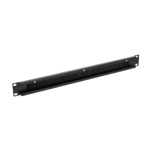 Кабельный организатор NVC-1U/CM Black со щеткой для коммутационного шкафа 19"