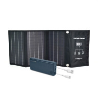 Комплект: солнечная панель 21W Solar Charge, повербанк FEB-292B 20 Вт + 22.5 Вт, кабель REMAX RC-068W Комплект: солнечная панель 21W Solar Charge, повербанк FEB-292B 20 Вт + 22.5 Вт, кабель REMAX RC-068W