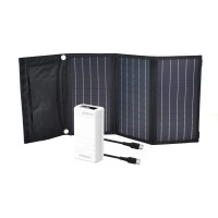 Комплект: сонячна панель 30W Solar Charger, повербанк FEB-310W, кабель REMAX RC-068B-C Комплект: сонячна панель 30W Solar Charger, повербанк FEB-310W, кабель REMAX RC-068B-C