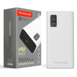 Повербанк TITANUM 728S 30000mAh 22.5W White