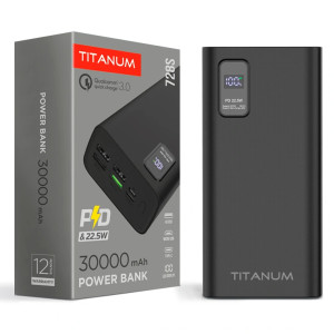 Повербанк TITANUM 728S 30000mAh 22.5W Black