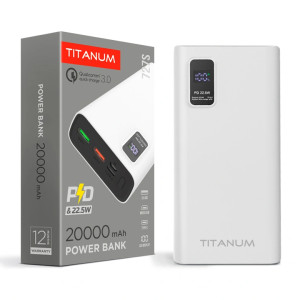 Повербанк TITANUM 727S 20000mAh 22.5W White