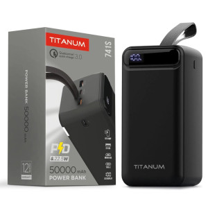 Повербанк TITANUM 741S 22.5W Black 50000mAh
