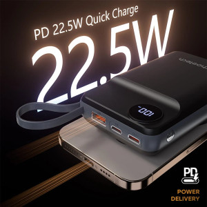 Повербанк 20000mAh Choetech B696 Black QC3.0 PD3.0 беспроводная зарядка