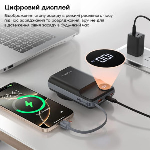 Повербанк 20000mAh Choetech B696 Black QC3.0 PD3.0 беспроводная зарядка