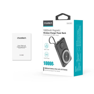 Повербанк Choetech B695 10000mAh QC3.0 PD3.0 беспроводная зарядка Black