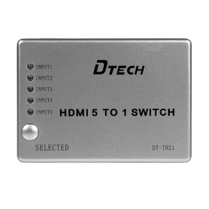 Комутатор 4K@30Hz HDMI 5x1 Dtech DT-7021 (MS)