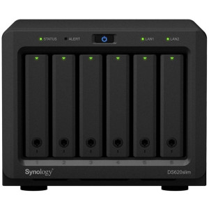 Система зберігання даних SYNOLOGY DS620SLIM з 6 відсіками для дисків, 2GB RAM, настільне виконання