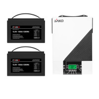 Комплект резервного живлення: автономний інвертор 4.2kW Sako SUNON IV 24V +120A MPPT та 2 акумуляторні батареї 12.8В 100Аг