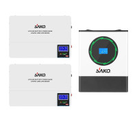 Комплект резервного питания Sako: гибридный инвертор 11kW SUNPOLO-11K 48V+150A MPPT S2 и 2 аккумуляторные батареи 100Ач 51.2В Комплект резервного питания Sako: гибридный инвертор 11kW SUNPOLO-11K 48V+150A MPPT S2 и 2 аккумуляторные батареи 100Ач 51.2В