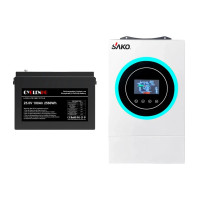 Комплект резервного живлення: гібридний інвертор 4.5kVA/4.2kW Sako SUNON V 24V +120A MPPT й акумуляторна батарея 25.6В 100Аг Комплект резервного живлення: гібридний інвертор 4.5kVA/4.2kW Sako SUNON V 24V +120A MPPT й акумуляторна батарея 25.6В 100Аг