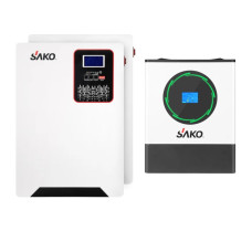 Комплект резервного живлення Sako: гібридний інвертор 11kW SUNPOLO-11K +150A MPPT та 2 акумуляторні батареї 51.2В 6144Втг Комплект резервного живлення Sako: гібридний інвертор 11kW SUNPOLO-11K +150A MPPT та 2 акумуляторні батареї 51.2В 6144Втг