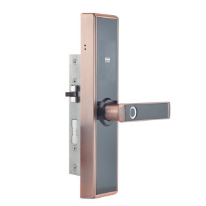 Замок биометрический автономный Trinix TRL-5109BTF Red Bronze Right с Bluetooth, считывателем отпечатков пальцев и карт Mifare