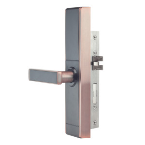 Замок биометрический автономный Trinix TRL-5109BTF Red Bronze Right с Bluetooth, считывателем отпечатков пальцев и карт Mifare