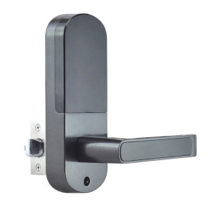 Замок біометричний автономний Trinix TRL-5107BTF Black Left з Bluetooth, зчитувачем відбитків пальців і карт Mifare