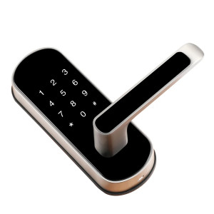 Замок біометричний автономний Trinix TRL-5107BTF Silver Left з Bluetooth, зчитувачем відбитків пальців і карт Mifare