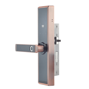 Замок биометрический автономный Trinix TRL-5109BTF Red Bronze Left с Bluetooth, считывателем отпечатков пальцев и карт Mifare
