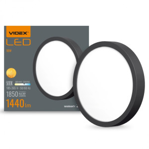 LED світильник круглий накладний VIDEX 18W 5000K Black