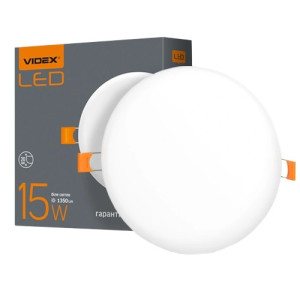 LED светильник безрамный круглый VIDEX 15W 4100K 220V