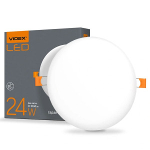 LED світильник безрамний круглий VIDEX 24W 4100K 220