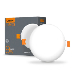 LED светильник безрамочный круглый VIDEX 9W 4100K 220V