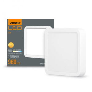 LED світильник накладний квадрат VIDEX 12W 5000K 220V