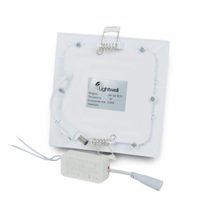 Комплект из 3-х светильников светодиодных LIGHTWELL LW-SQ-RCD-9 9 W квадрат, встроенный
