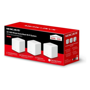 Домашня Mesh Wi-Fi система Mercusys Halo H30G(3-pack) AC1300 2xGE LAN/WAN (HALO-H30G-3-PACK)