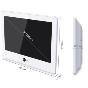 Гибридный видеодомофон 8" Neolight ALPHA Hybrid White с Wi-Fi